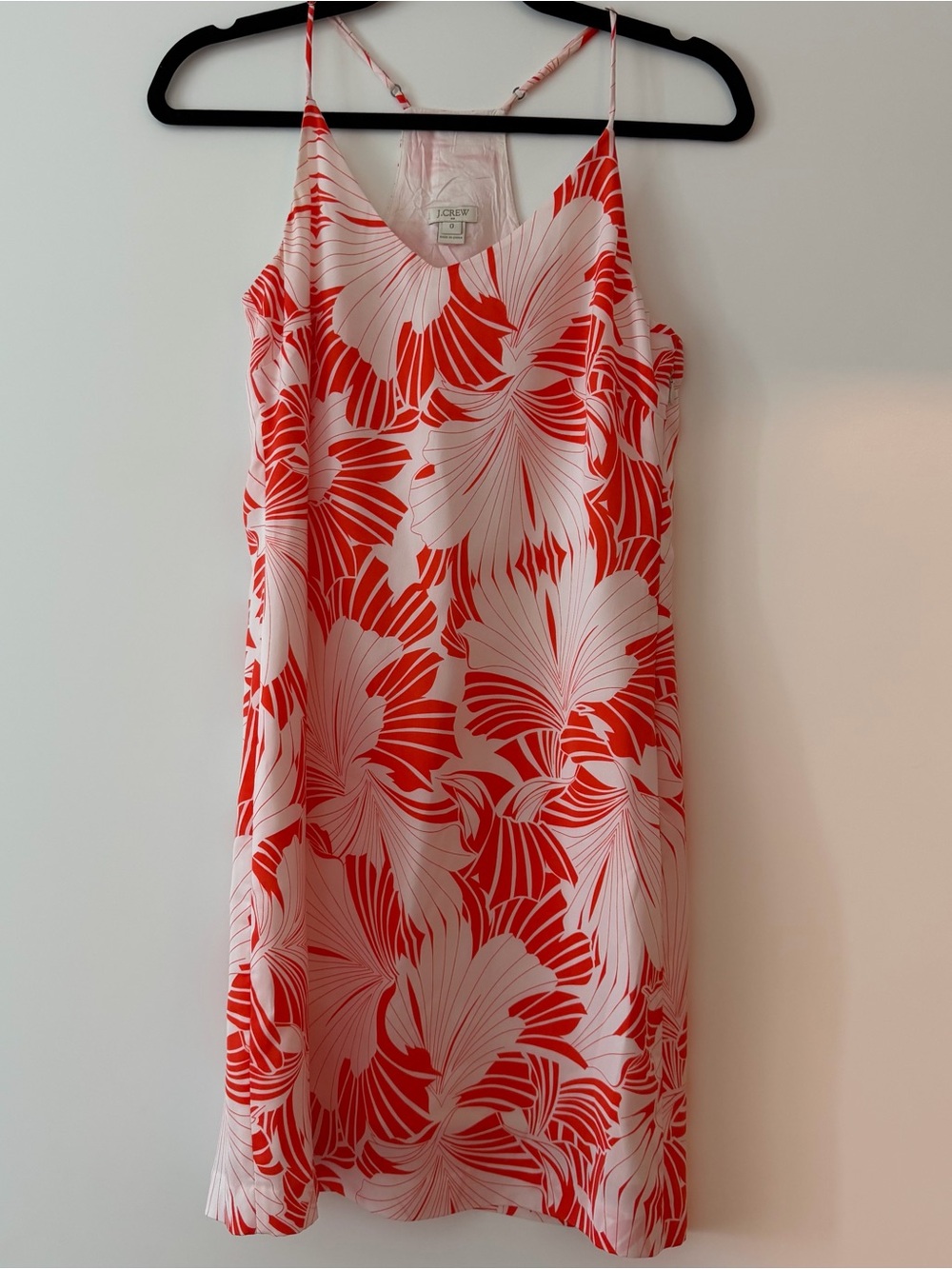 J. Crew White Slip Dress with Floral Accents